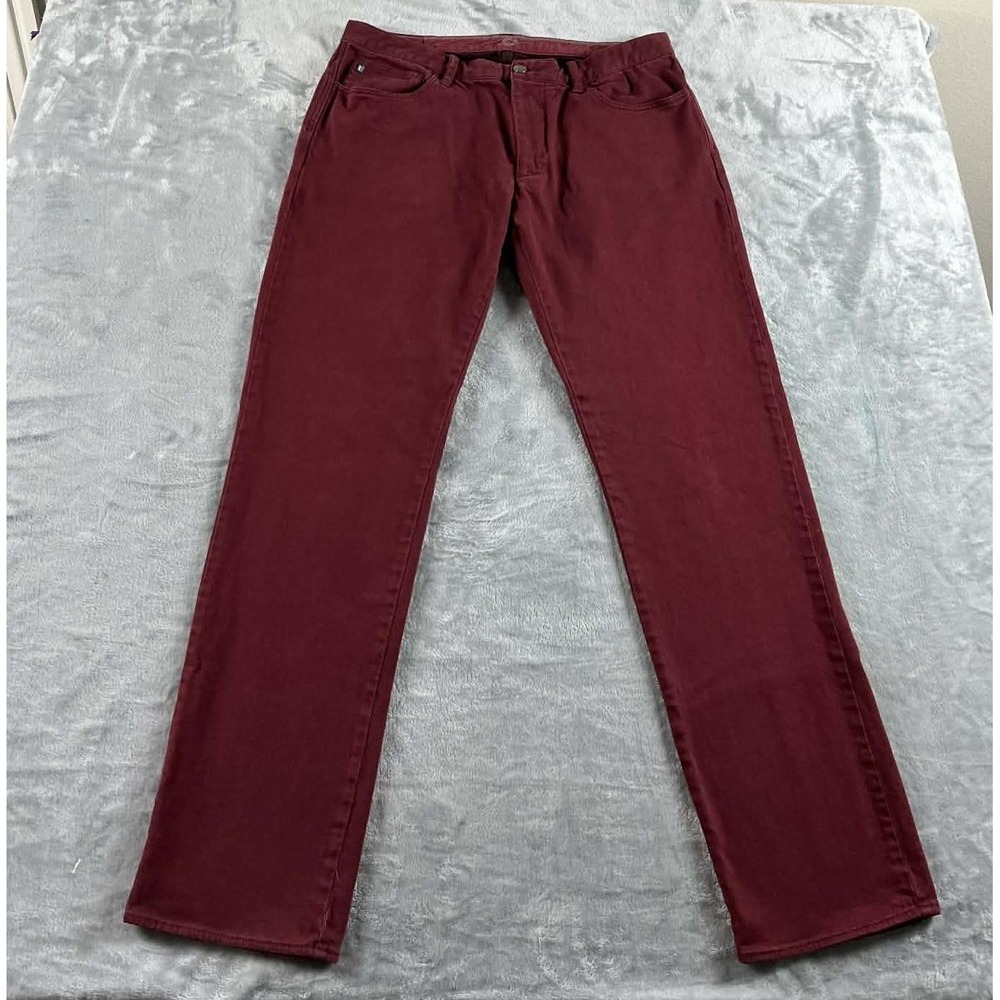 Linksoul Jeans Mens 36x33 Red Colored Denim Straight Stretch 5 Pocket Casual